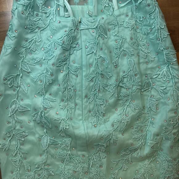 NEW Light Green Strapless Corset Back Homecoming Cocktail Dress - Picture 5 of 7